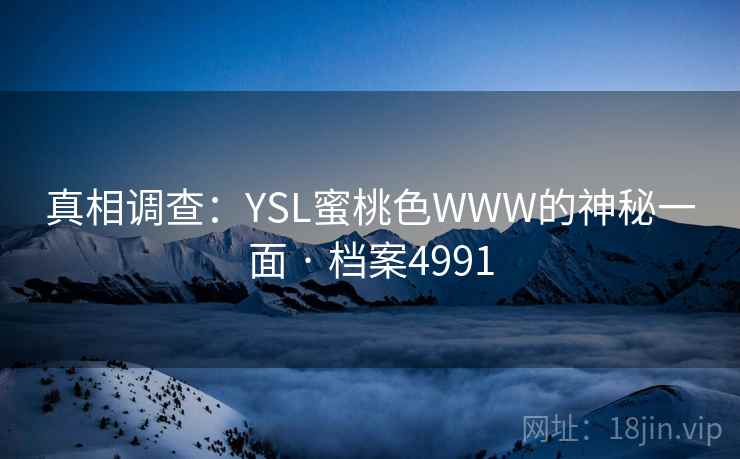 真相调查：YSL蜜桃色WWW的神秘一面 · 档案4991  第2张