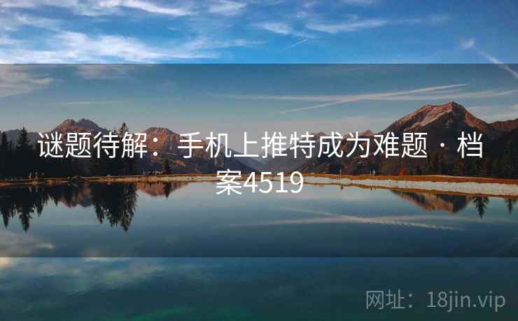 谜题待解：手机上推特成为难题 · 档案4519  第2张