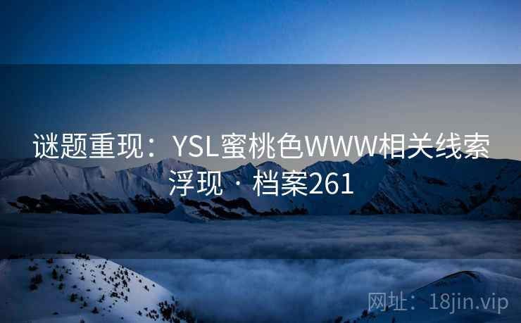 谜题重现:YSL蜜桃色WWW相关线索浮现 · 档案261 第1张 谜题重现:YSL蜜桃色WWW相关线索浮现 · 档案261 第1张