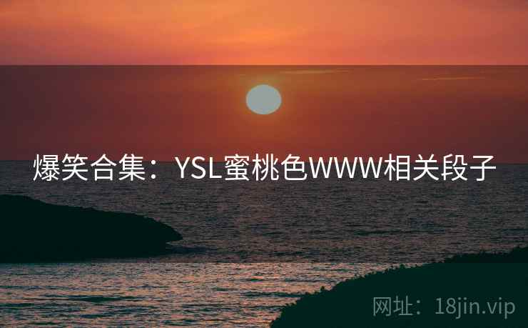 爆笑合集:YSL蜜桃色WWW相关段子 第1张 爆笑合集:YSL蜜桃色WWW相关段子 第1张