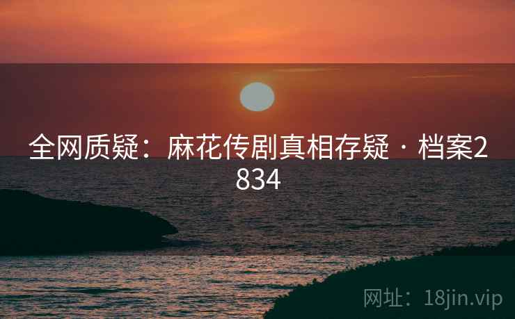 全网质疑：麻花传剧真相存疑 · 档案2834